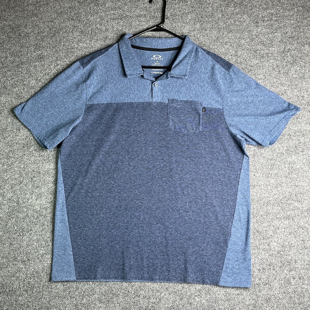 Oakley Hydrolix Polo Shirt XXL Polo Blue Short Sleeve Golf‎ Pickle Ball Tennis